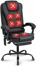 HOFFREE Executive Office Chair Black with Massage & Footrest - High