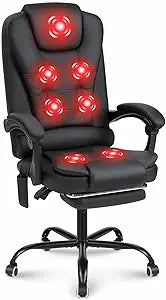 HOFFREE Executive Office Chair with Massage and Footrest