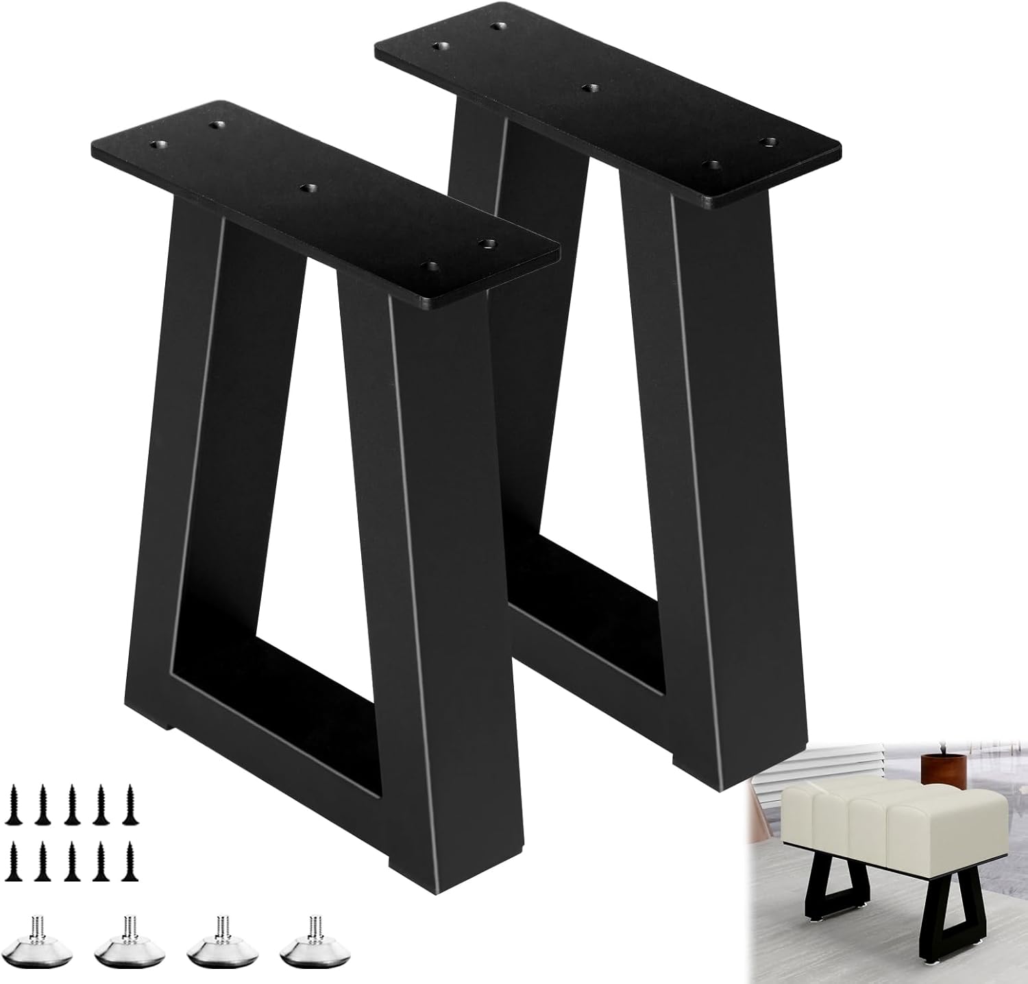 12 Inch Trapezoid Metal Table Legs for DIY Furniture Projects