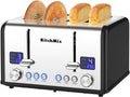 Toaster 4 Slice Stainless Steel with LCD Timer - Black