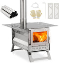 Portable Stainless Steel Tent Stove - Heat & Cook Anywhere!