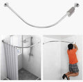 Tanxih Stainless Steel L-Shaped Shower Rod - Easy Install, Adjustable Size