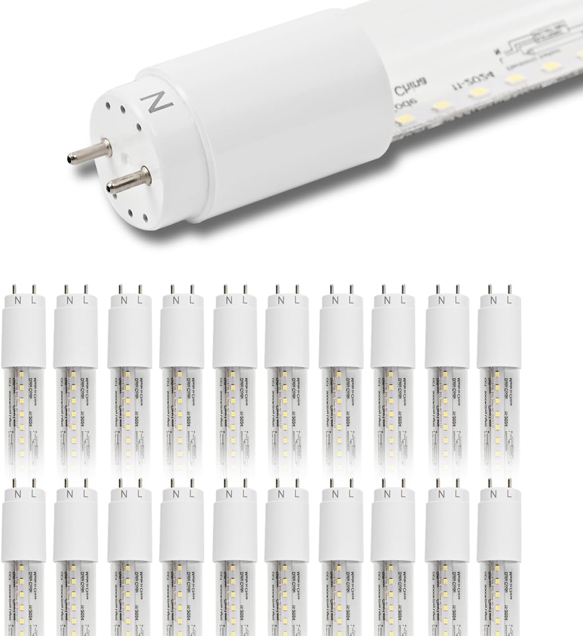 20 Pack 4FT LED T8 Type A+B Tube Lights for Bright Spaces