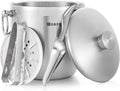 Ice Bucket with Lid and Tools 3 Liter Stainless Steel - Keeps Ice Cold