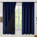 Navy Blue Black-Out 63 in Curtains - Room Darkening Thermal Panels