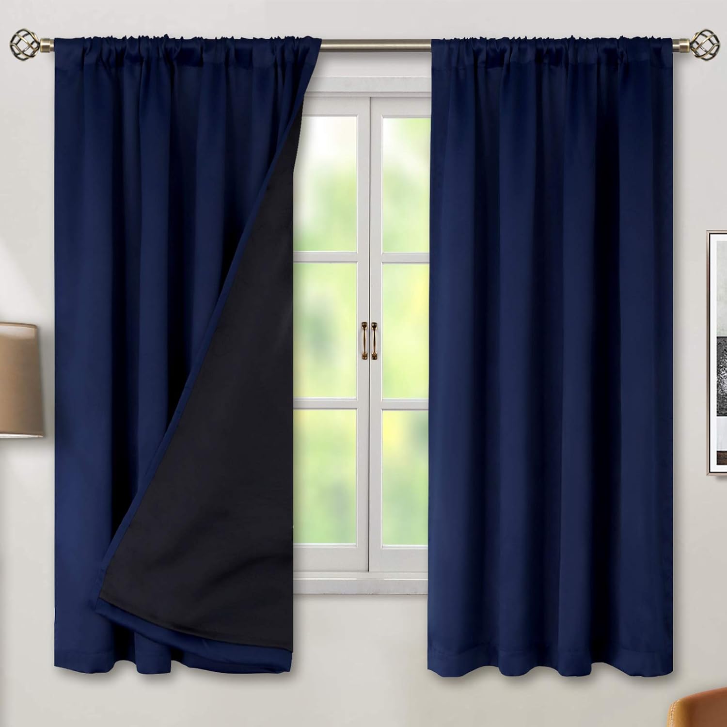 BGment Navy Blue Black-Out Curtains for Bedroom Windows