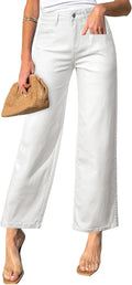 Sidefeel Women's Wide Leg Jeans High Waisted Ankle - Stretchy Fit
