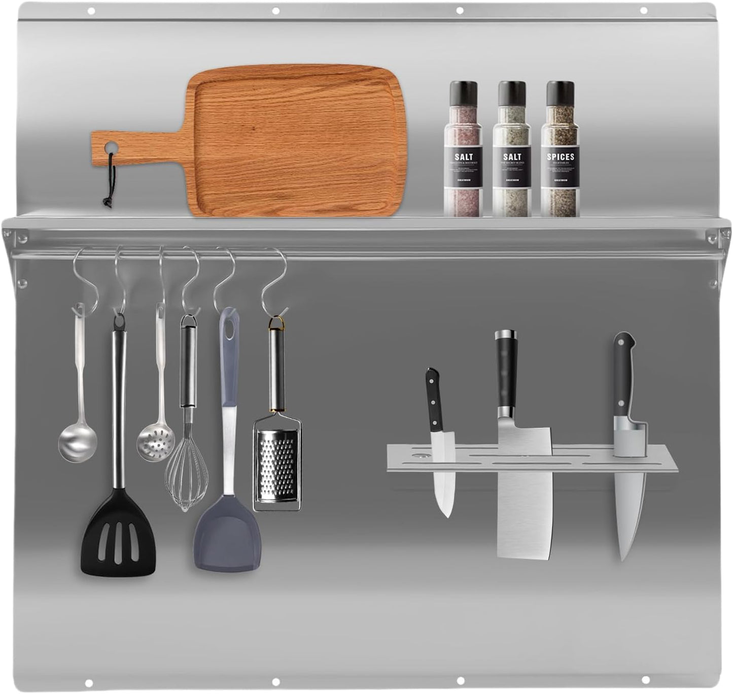 Stainless Steel Range Backsplash with Shelf for Kitchen Use