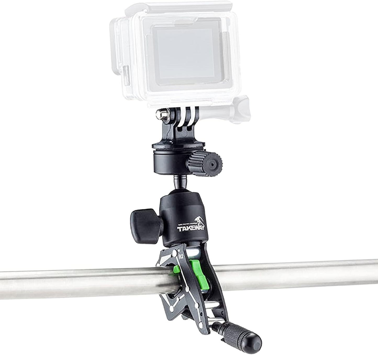 Adjustable Camera Clamp Mount with 360Rotatable Mini Ball Head