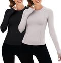 Loovoo Women Workout Shirts 1/2/3 Pack Athletic Compression Tee - Snug