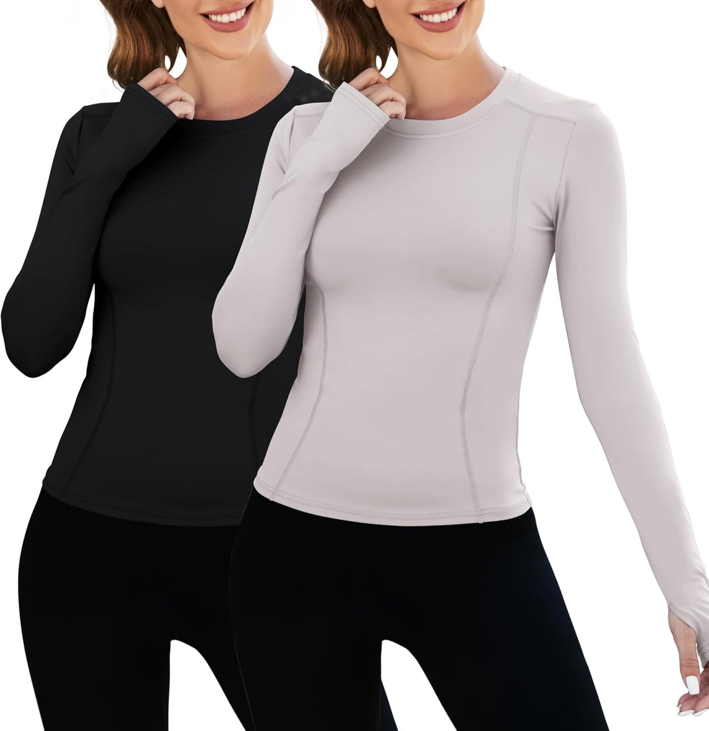 Loovoo Women Workout Shirts Athletic Compression Tee for Gym