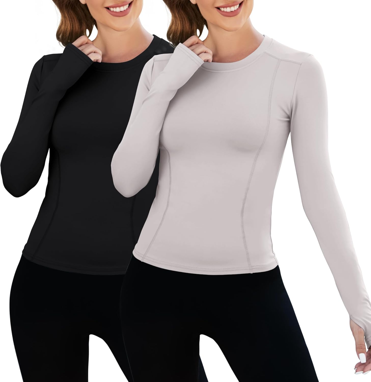 Loovoo Women Workout Shirts Athletic Compression Tee for Gym