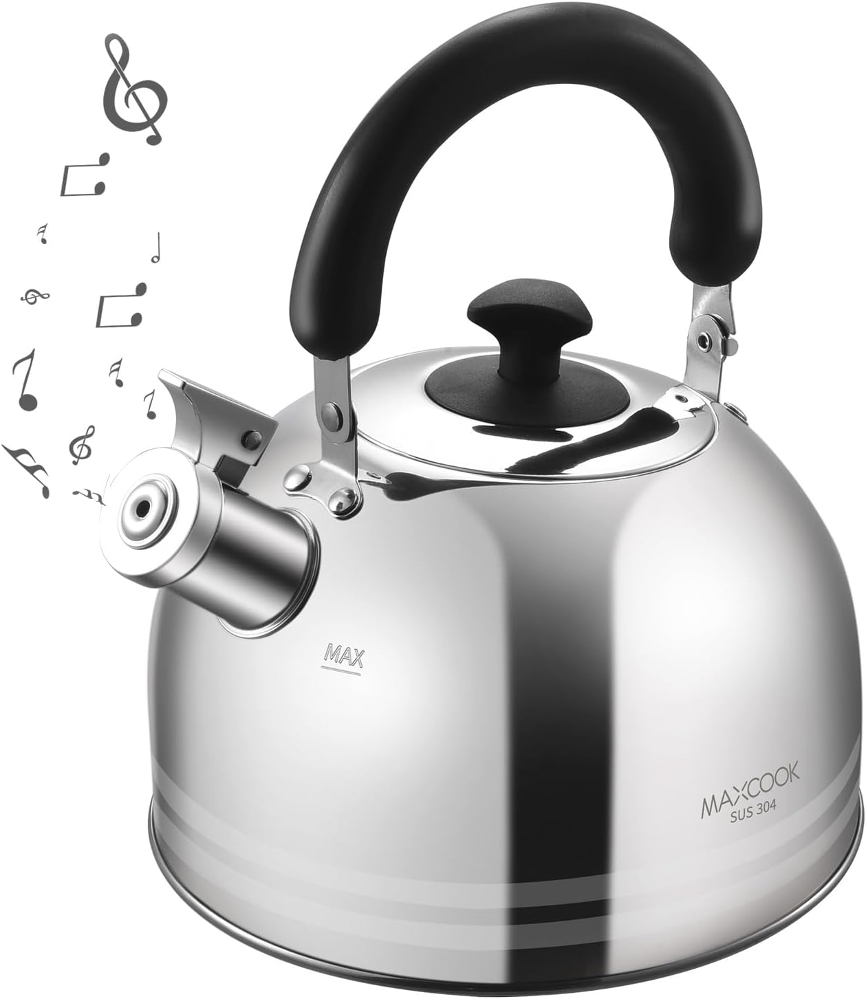 Whistling Tea Kettle for Stovetop - 5L Stainless Steel Teapot
