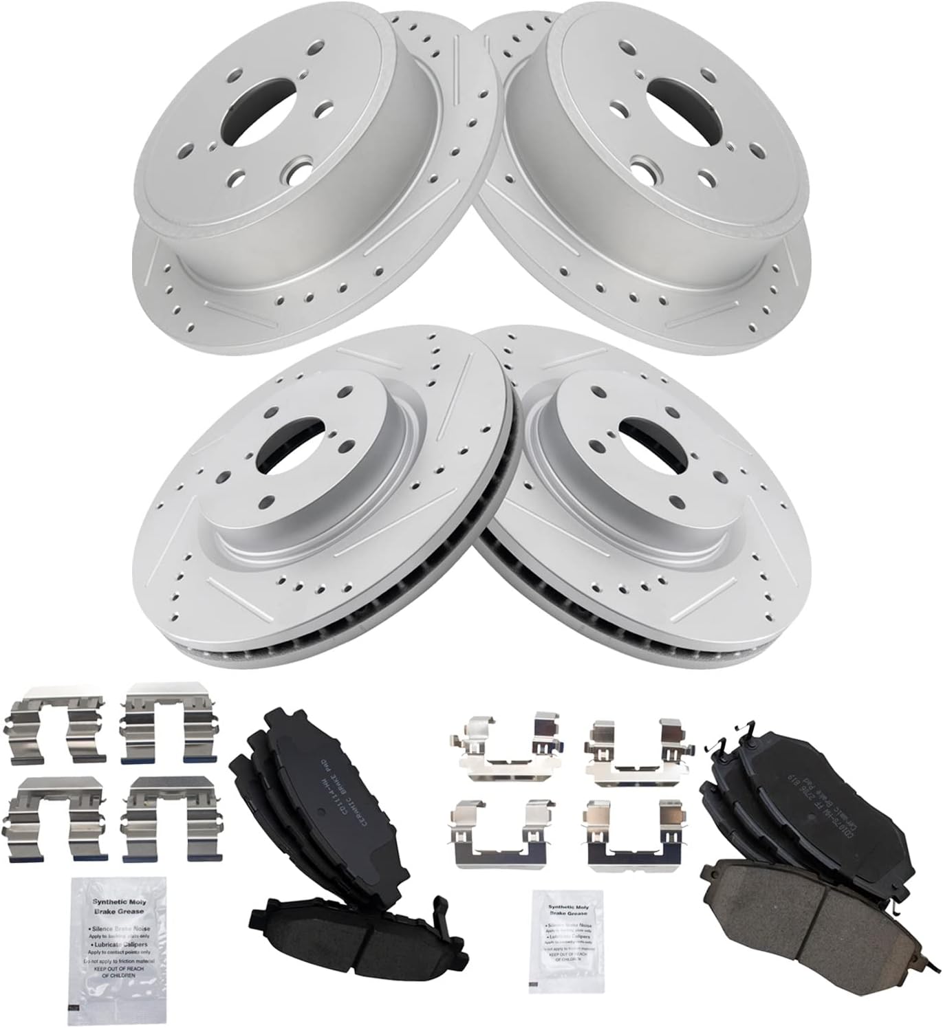 TRQ Performance Brake Pad & Rotor Kit for 2015-2019 Subaru WRX