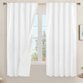 LAMIT White 100% Blackout Linen Curtains for Elegant Bedrooms