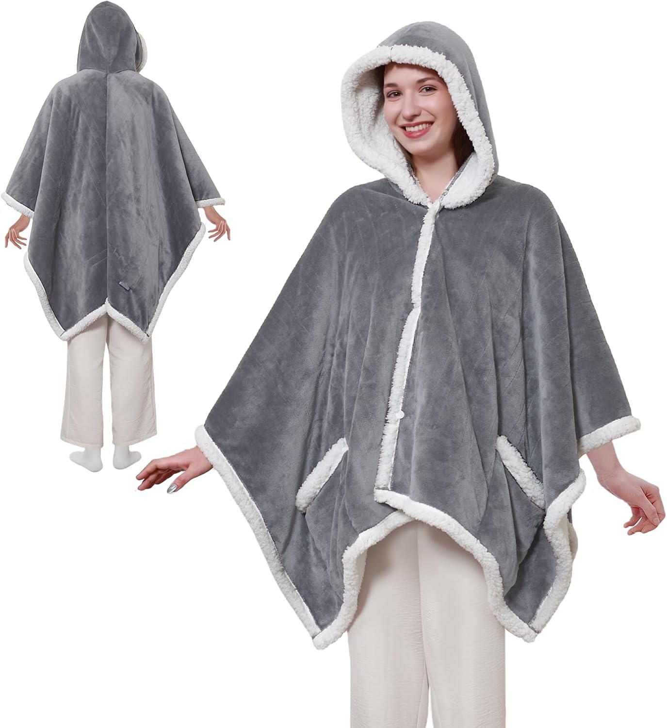 Sealy Heated Throw Wearable Shawl Wrap for Cozy Comfort