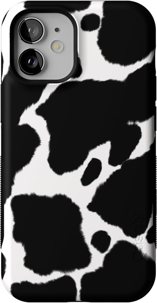 Casely iPhone 12 Mini Case with Cow Print for Bold Protection