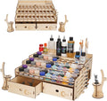 OPHIR Wooden Paint Organizer Mini Rack for 60 Bottles - Compact