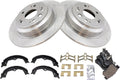 Rear Brake Pad & Rotor Kit with Parking Shoes - Ceramic Stopping Power