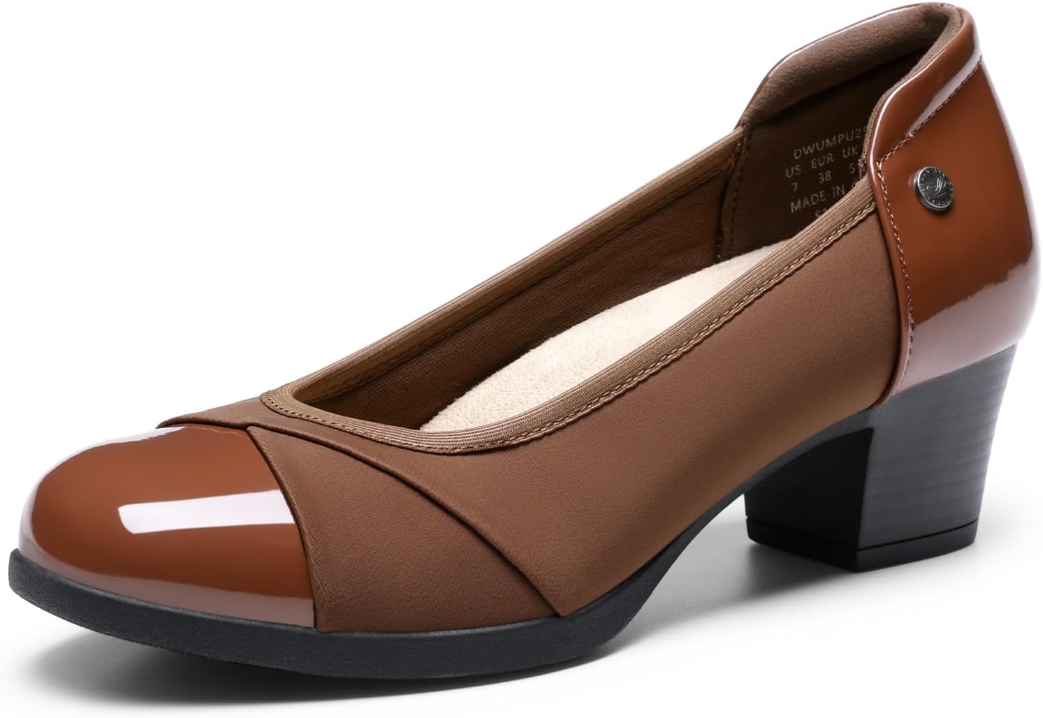 DREAM PAIRS Women's Low Chunky Block Closed Toe Pumps for Comfort