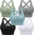 Sykooria Women Sports Bras High Impact Strappy Cross Back - Supportive