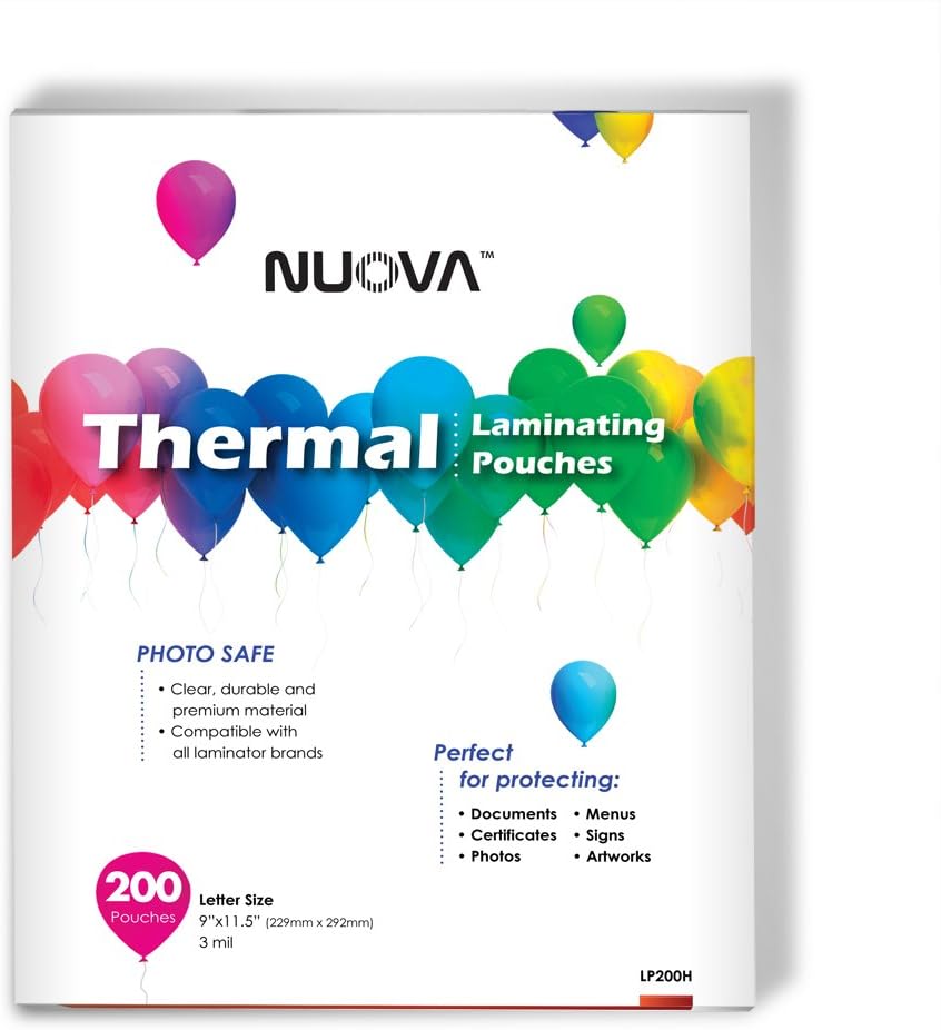 Protect with Ease: Nuova 3 Mil Laminating Pouches - 200 Pack