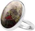 Natural Amazonite Crystal Ring 925 Sterling Silver - Anti-Tarnish Rose