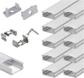 U Shape LED Aluminum Channel System 10-Pack 2m Segments - Easy Install
