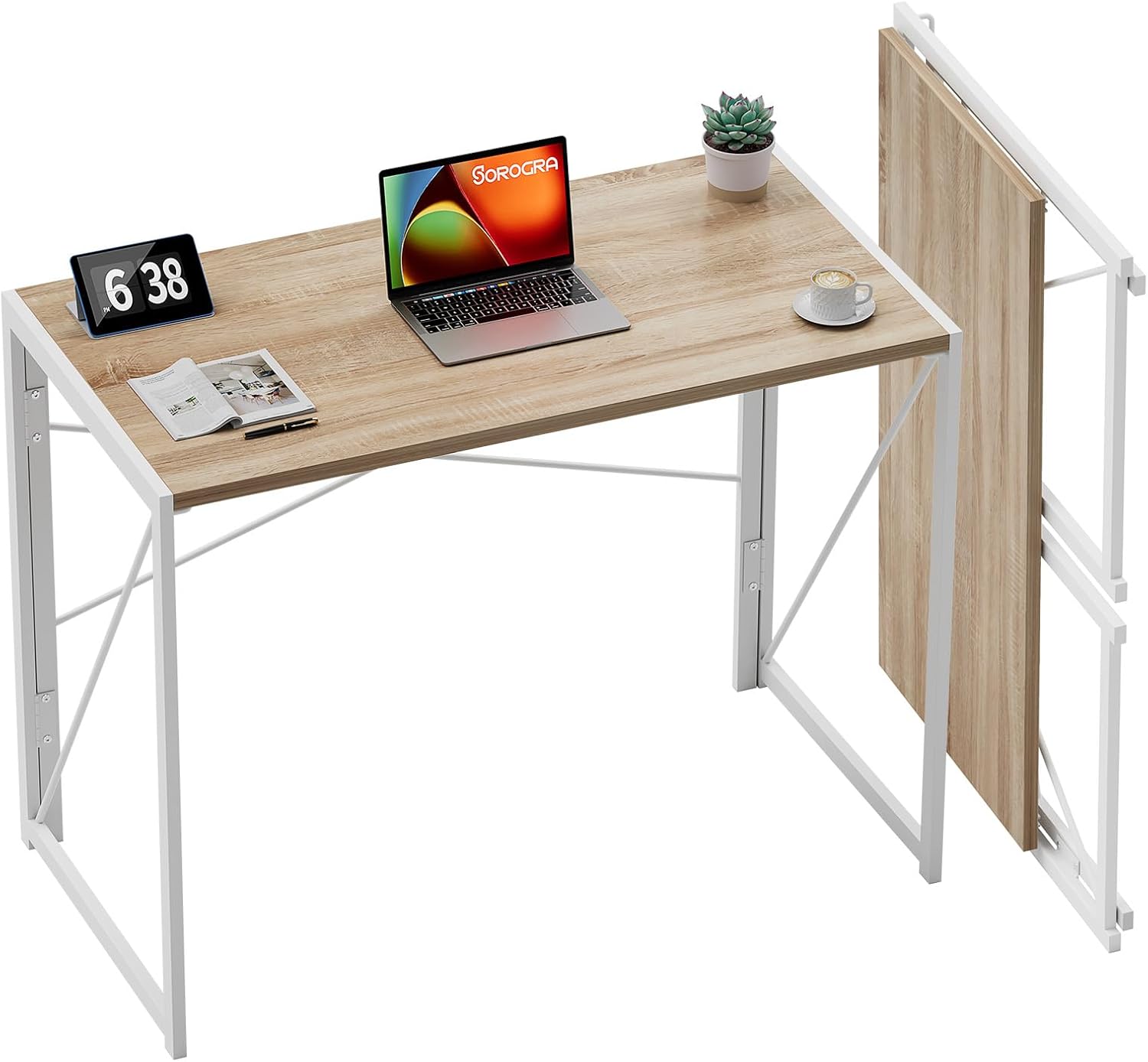 Coavas 31.5 Folding Desk - Space-Saving Table for Home Office