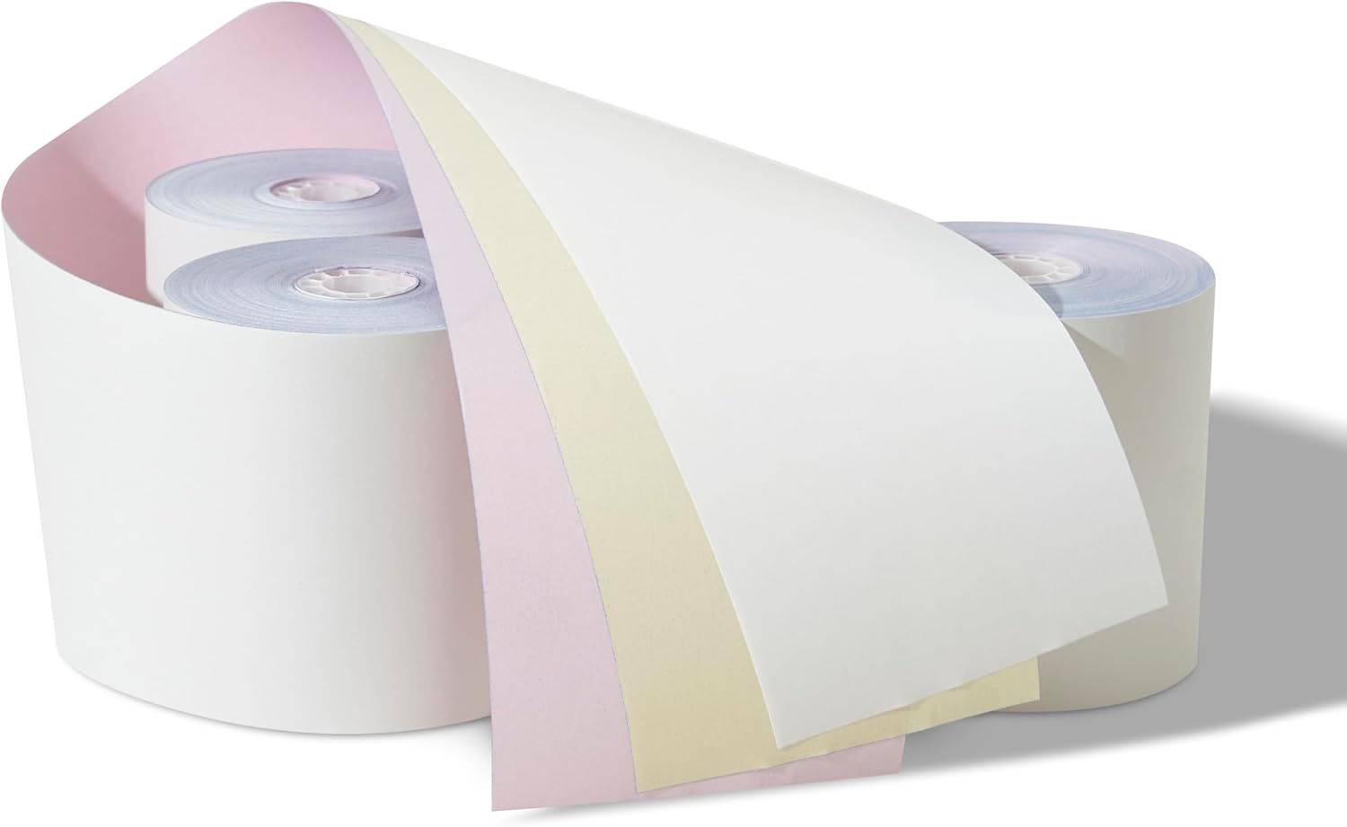 3in Carbonless 65ft 3-ply Paper Rolls for POS Printers