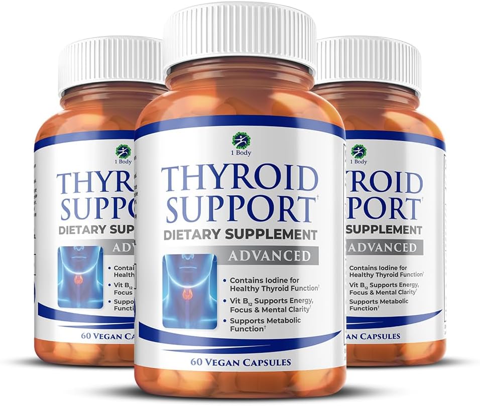 Thyroid Support Supplement with B12, Iodine, Zinc, Ashwagandha