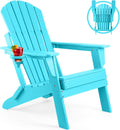 Folding Adirondack Chair with Cup Holder - Durable Outdoor Seat