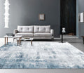 Machine Washable Rug 5ftx7ft Abstract Area Rug - Easy Care Blue