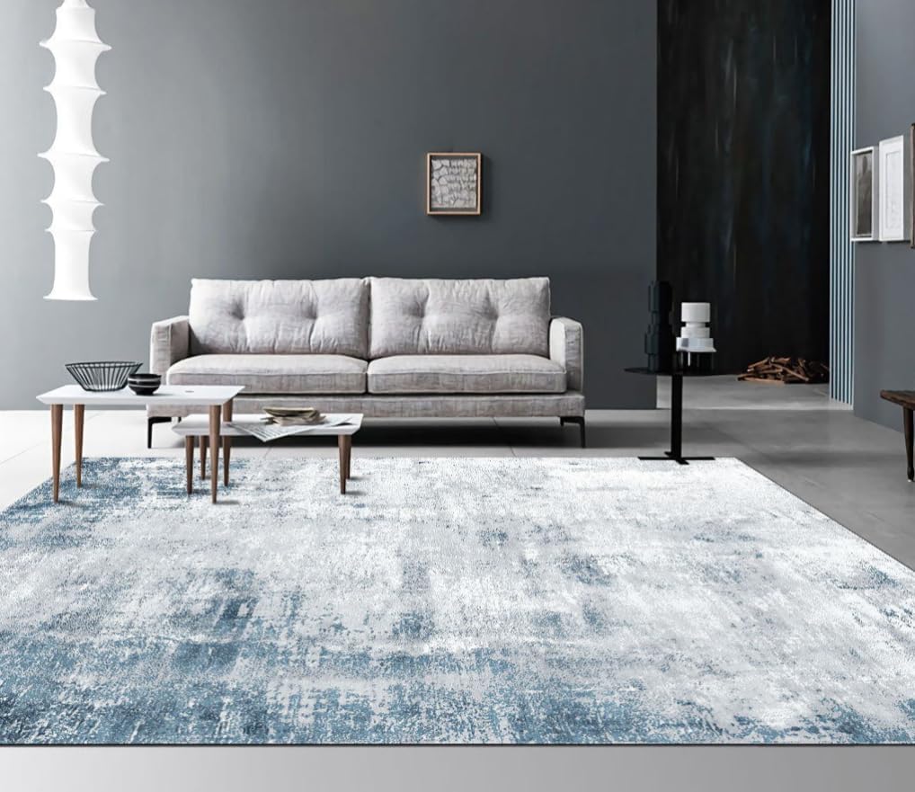 OMERAI Washable Rug 8ftx10ft Abstract Non Slip Area Rug for Home