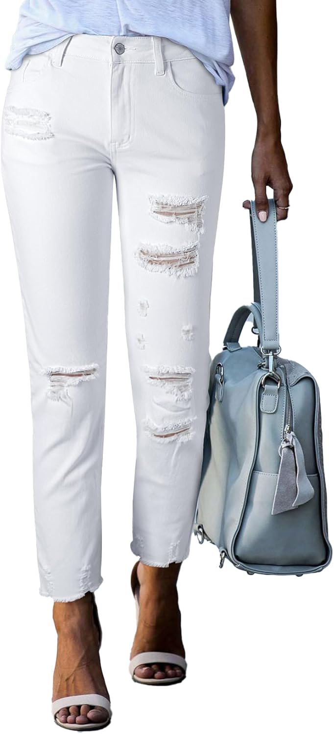 Sidefeel Women's Ripped Jeans for Trendy Casual Style