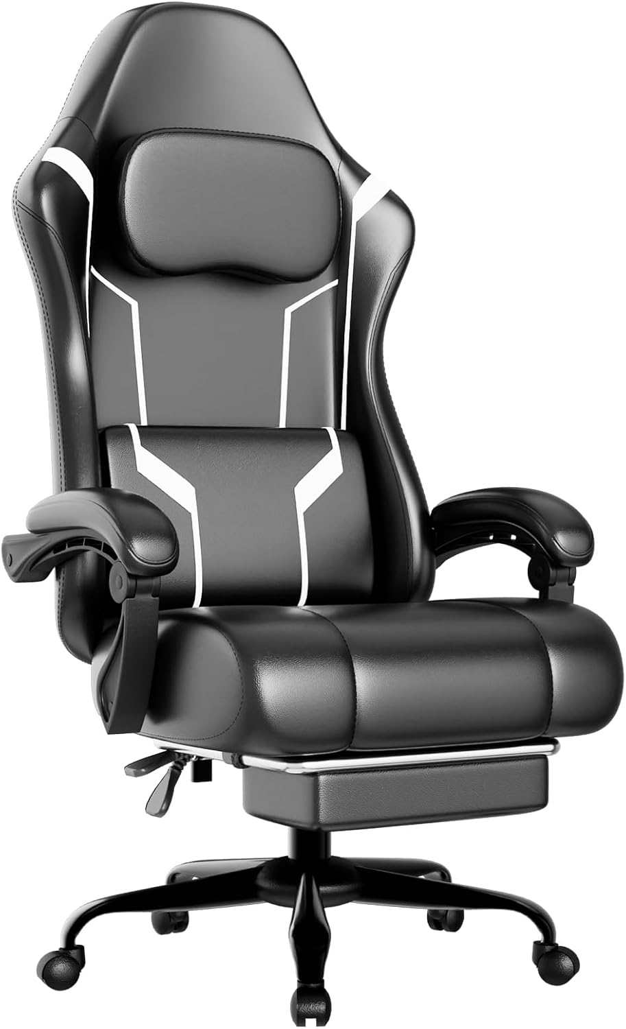 Gaming Chair with Pocket Spring Cushion and Footrest for Comfort