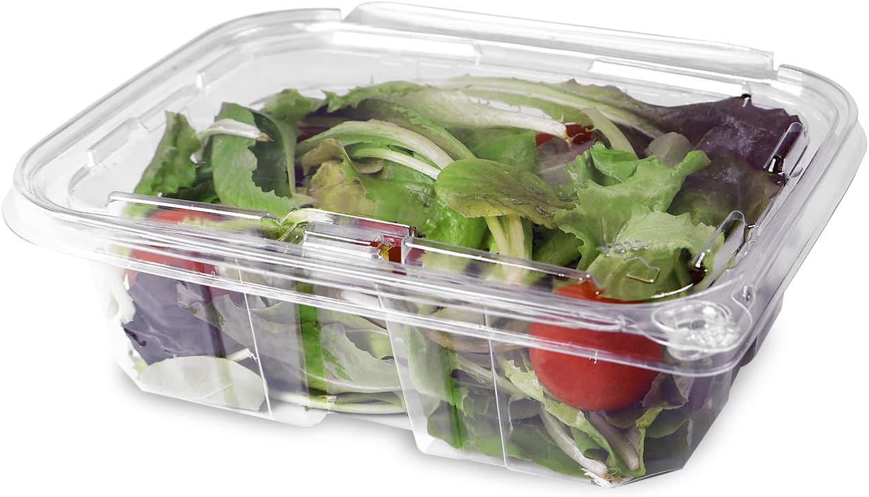 24 oz Clear Hinged Lid Tamper Evident Container for Food Storage
