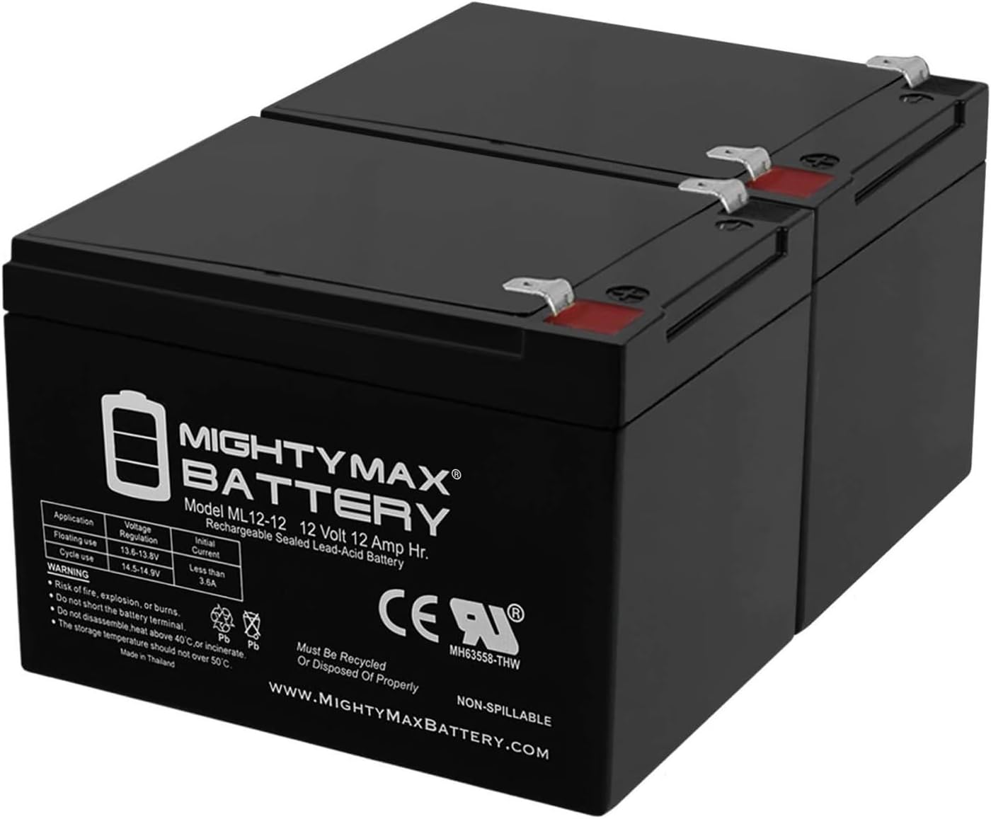 Mighty Max Battery ML12-12 - Reliable 12V 12AH SLA Battery Pack