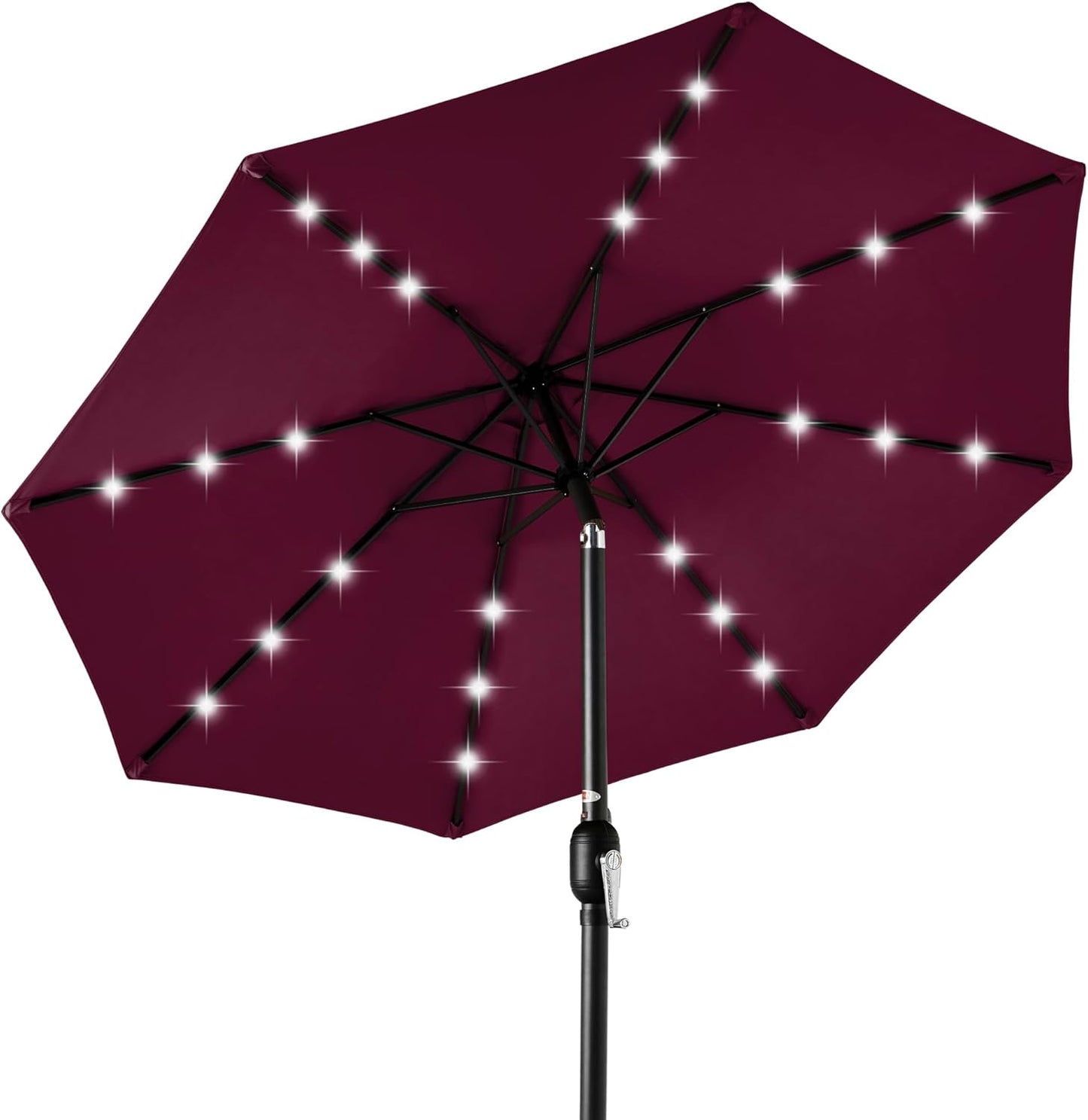 10ft Solar LED Lighted Patio Umbrella with Tilt Adjustment