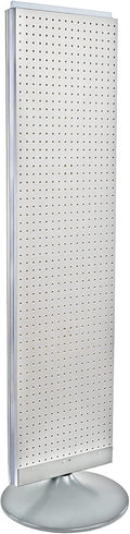 Two-Sided Pegboard Floor Display 16in x 60in - Durable White