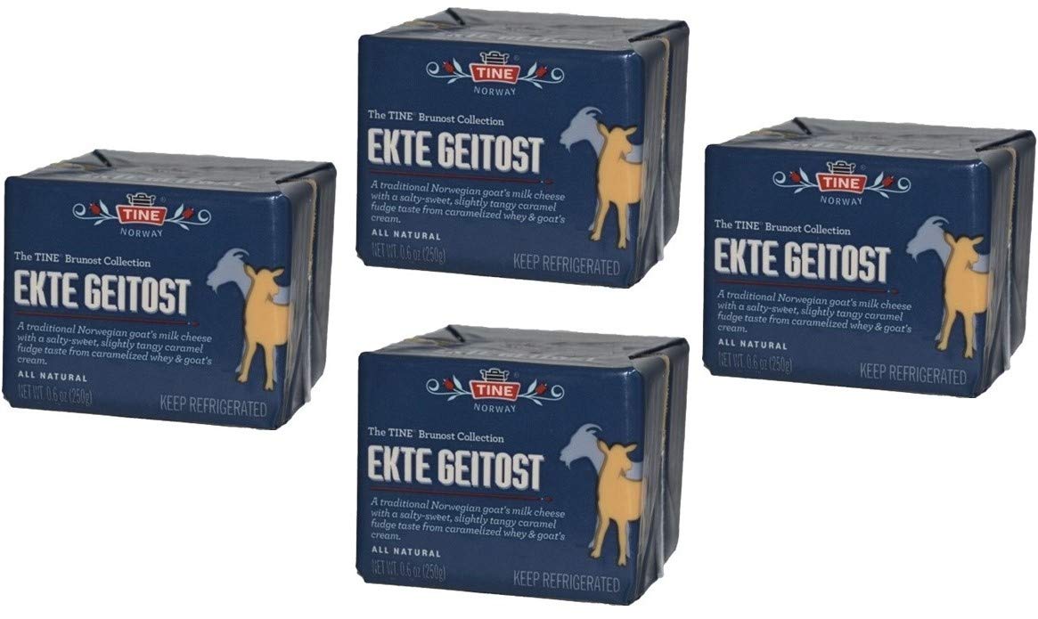 Authentic Ekte Geitost Norway Cheese 4-Pack, 8.8 oz - Creamy Delight!