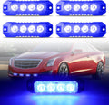 4-LED Surface Mount Strobe Lights Blue Pack of 4 - Ultra Slim Sync