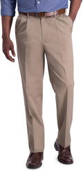 Iron Free Premium Khaki Classic Fit Pleat Front Expandable Waist