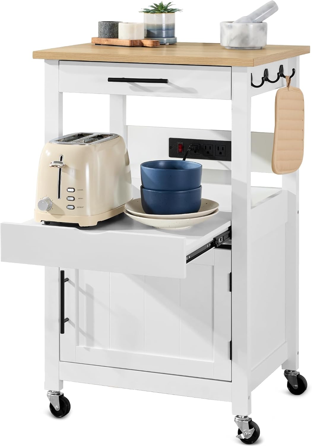 Rolling Kitchen Island Cart - Storage & Convenience