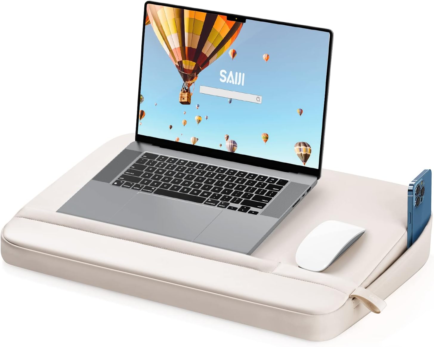 SAIJI Laptop Lap Desk with Pillow Cushion for Comfort & Portability