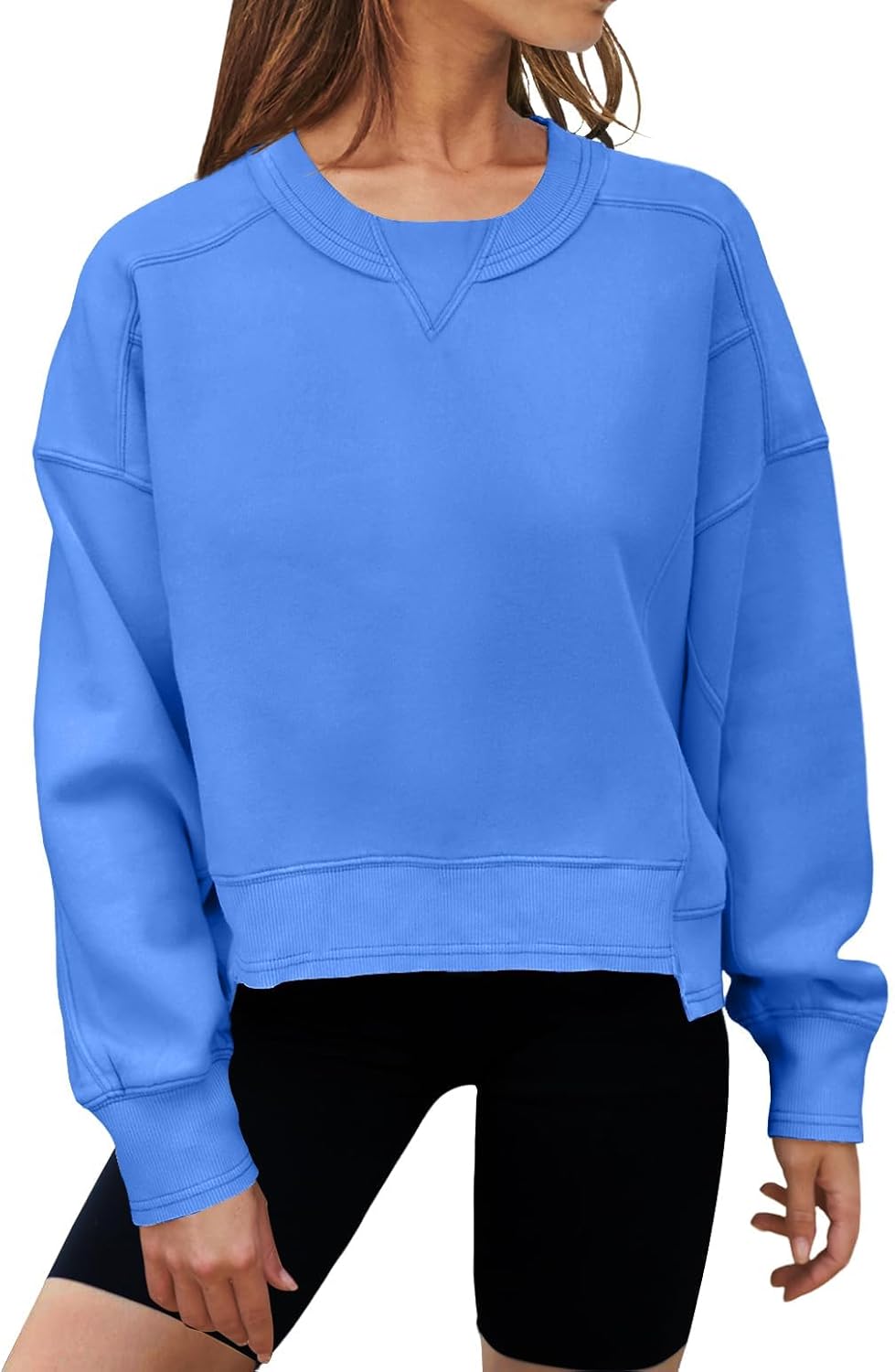 Trendy Oversized Cropped Sweatshirts for Women by MEROKEETY