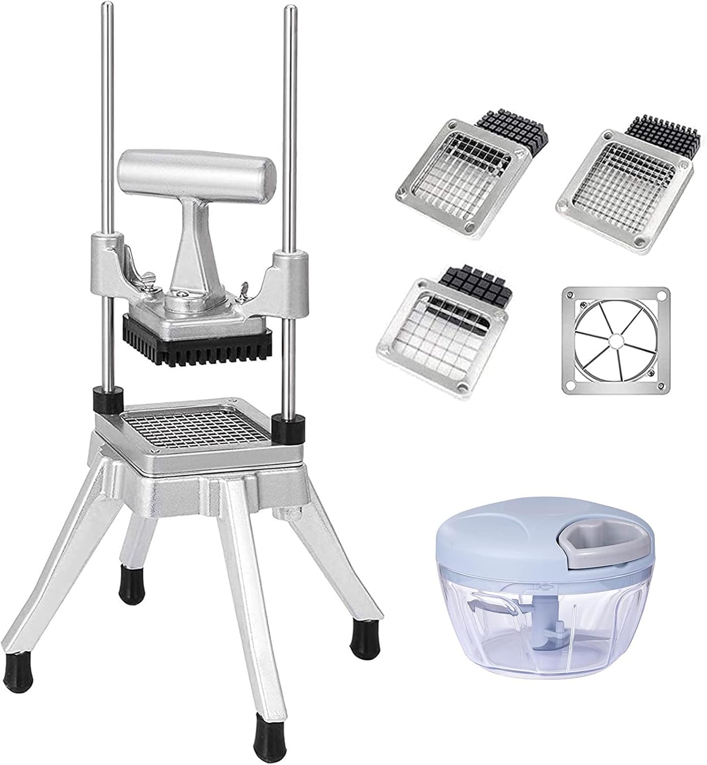 Commercial Vegetable Fruit Chopper with 6-Wedge Slicer and Blades