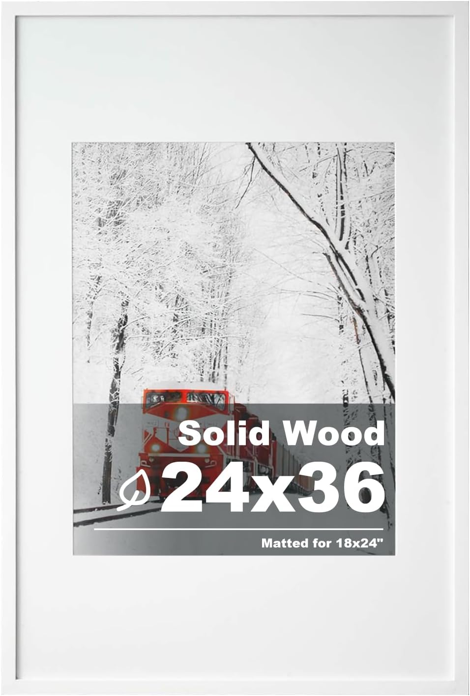 Solid Wood Picture Frame 24x36 for Vertical and Horizontal Display