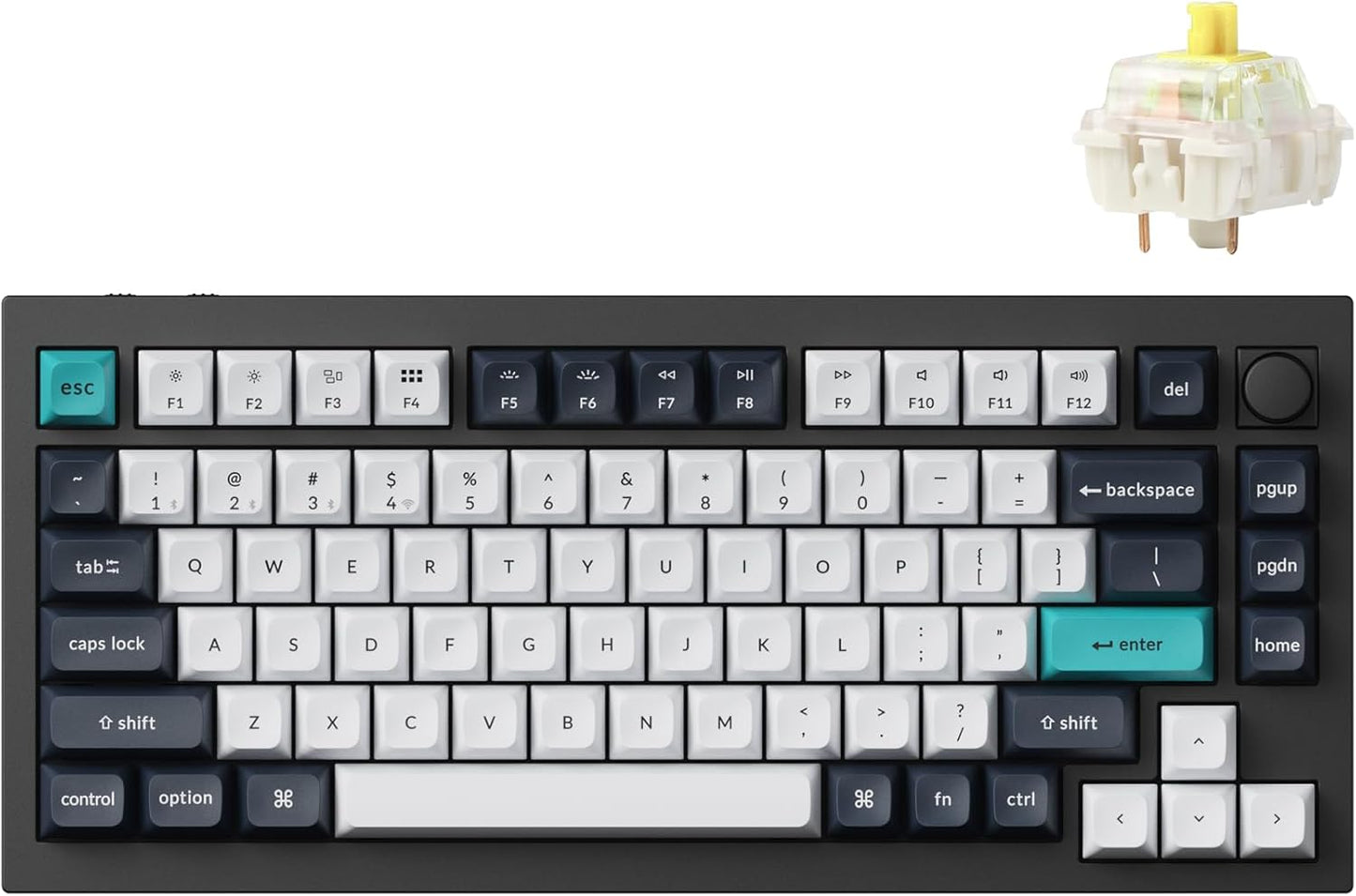 Keychron Q1 Max RGB Mechanical Keyboard - Hot-Swappable Knob, Gateron Banana Switches