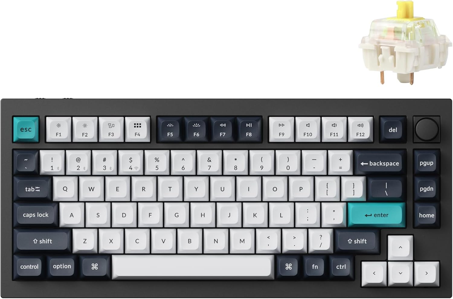 Keychron Q1 Max RGB Mechanical Keyboard - Hot-Swappable Knob, Gateron Banana Switches